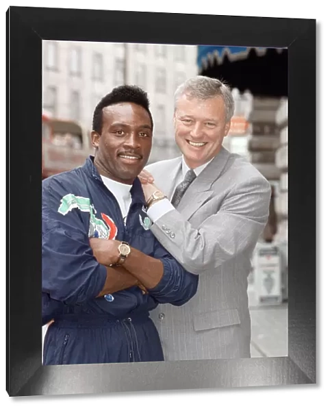 Nigel Benn with manager Barry Hearn ahead of his upcoming fight with Kid Milo