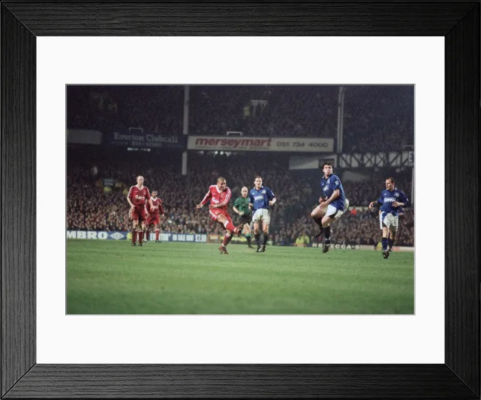 Framed Print : English Premier League match at Goodison Park. Everton 1 v Liverpool 1 Framed Print : English Premier League match at Goodison Park. Everton 1 v Liverpool 1