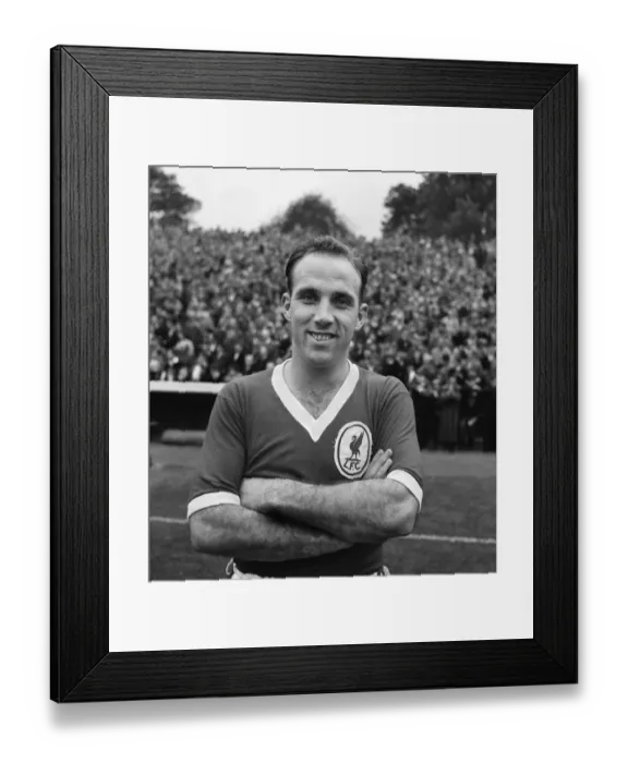 Framed Print : Liverpool footballer Ronnie Moran poses for a portrait before a match. October 1958 Framed Print : Liverpool footballer Ronnie Moran poses for a portrait before a match. October 1958