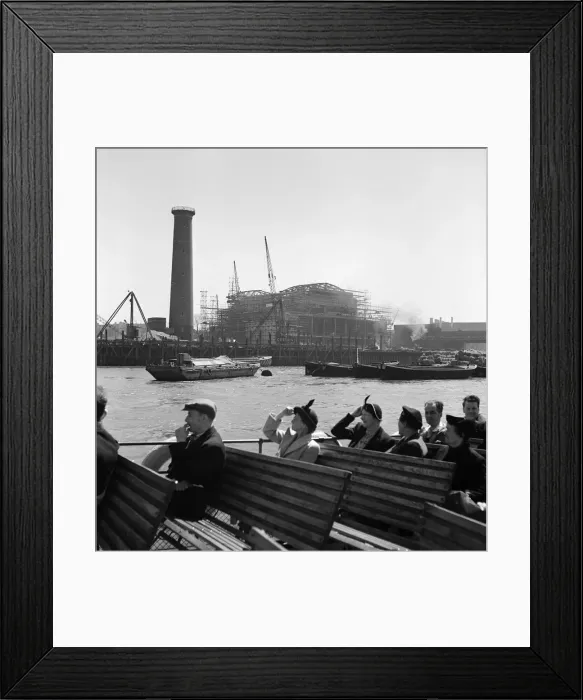Framed Print : A pleasure steamer on the River Thames, London. Pictured in the background Framed Print : A pleasure steamer on the River Thames, London. Pictured in the background