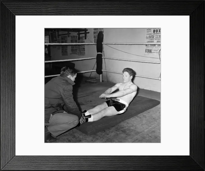 Framed Print : Boxer Dennis Pleace in training. 18th April 1962