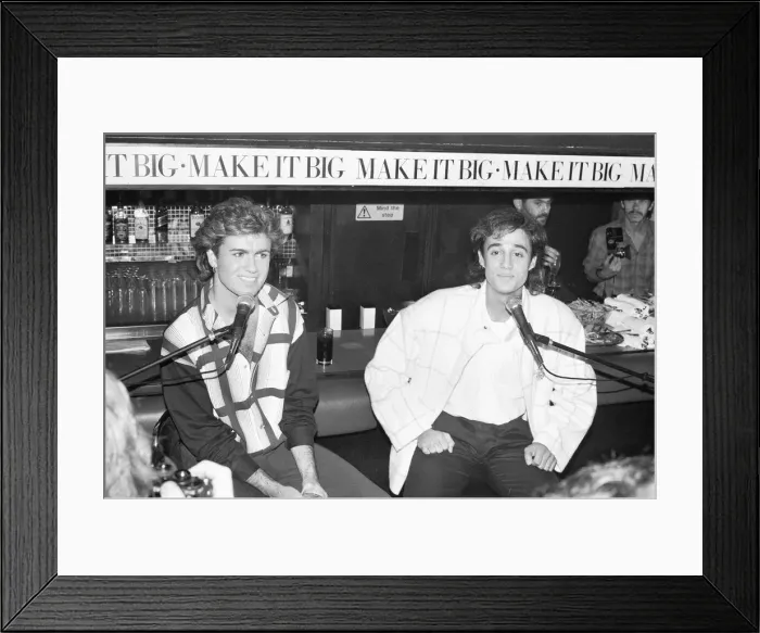 Framed Print : George Michael and Andrew Ridgeley, better known as the pop duo Wham