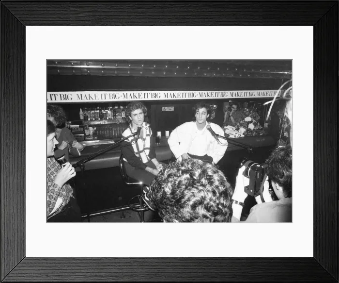 Framed Print : George Michael and Andrew Ridgeley, better known as the pop duo Wham