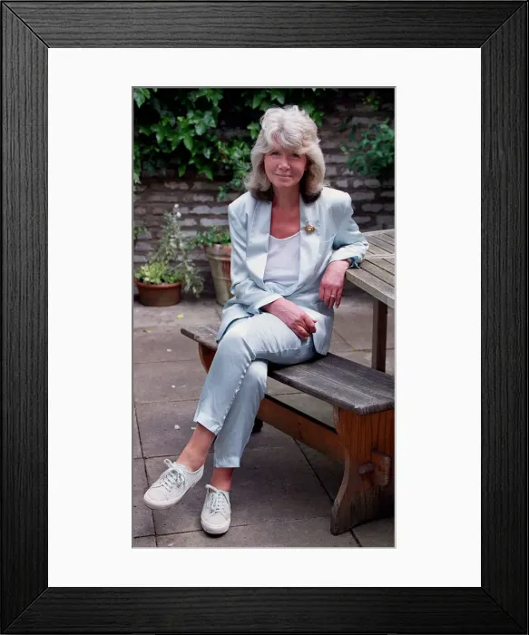 Framed Print : British Novelist and writer Jilly Cooper May 1999 known for her racy stories based Framed Print : British Novelist and writer Jilly Cooper May 1999 known for her racy stories based