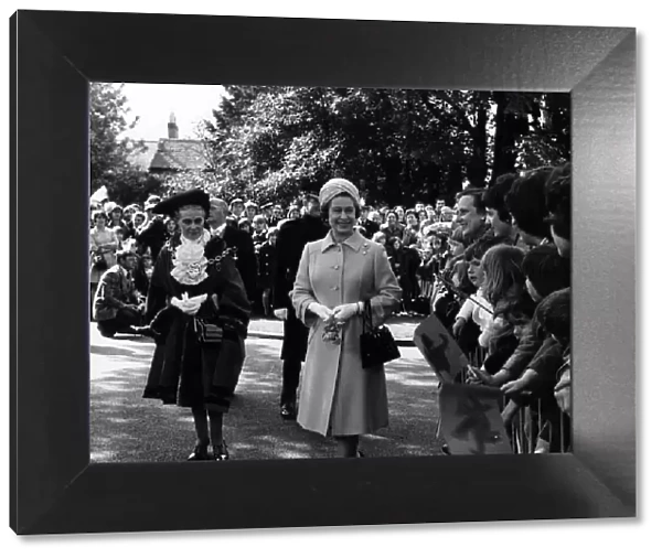 Queen Elizabeth II visits Wrexham. 25th May 1976