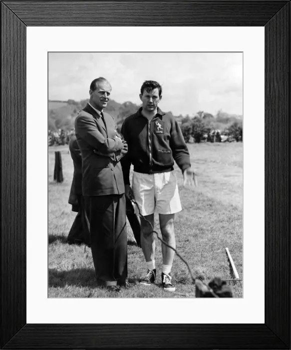 Framed Print : Prince Philip, Duke of Edinburgh talking to Mr Wynne Jones Framed Print : Prince Philip, Duke of Edinburgh talking to Mr Wynne Jones