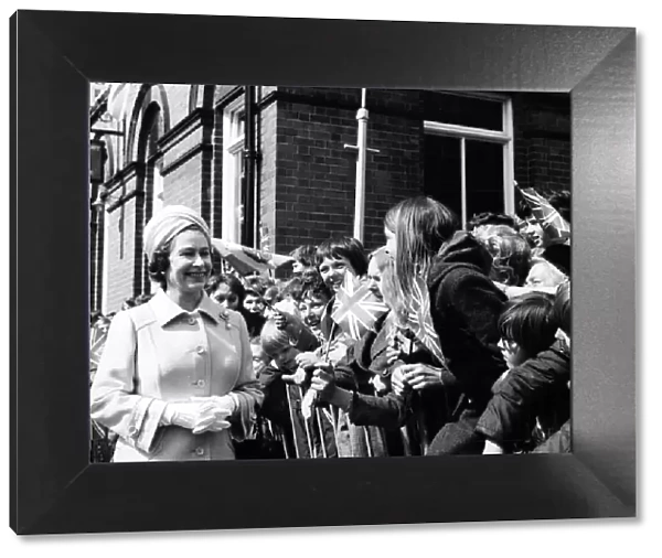 Queen Elizabeth II visits Wrexham, Wales. 25th May 1976