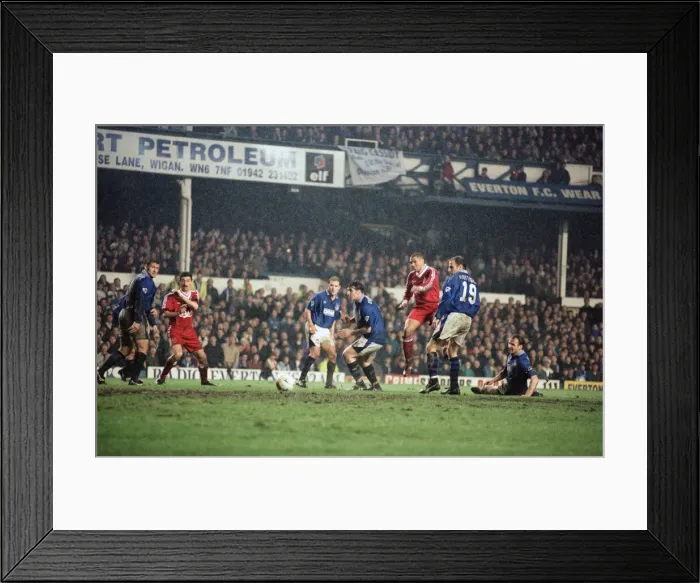 Framed Print : English Premier League match at Goodison Park. Everton 1 v Liverpool 1 Framed Print : English Premier League match at Goodison Park. Everton 1 v Liverpool 1