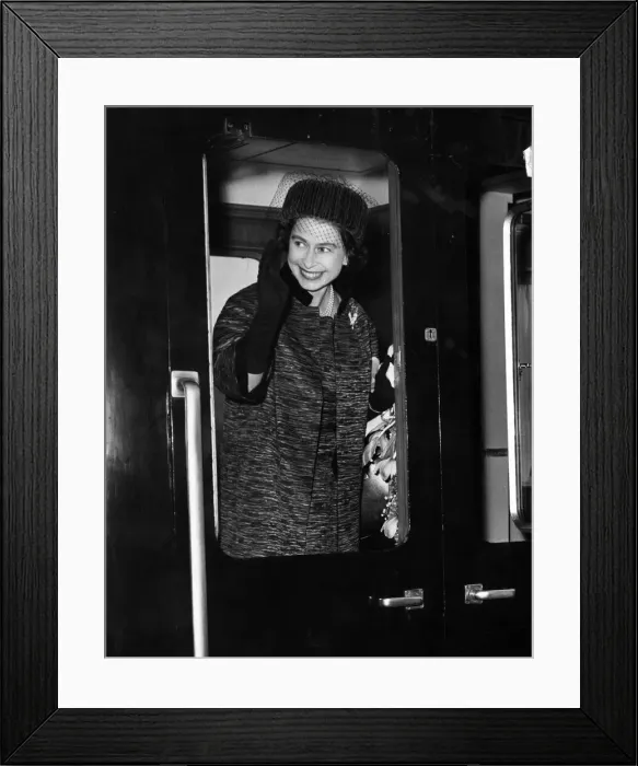 Framed Print : Queen Elizabeth II arrives at Newport Station ahead of opening Spencer Works