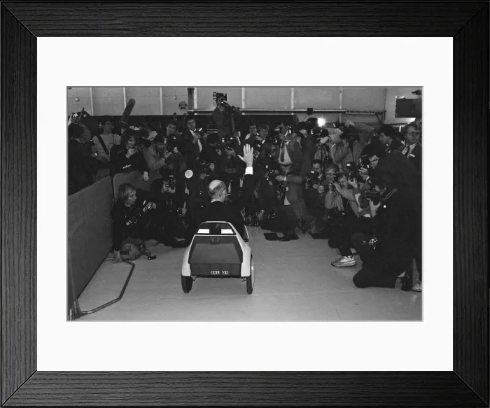 Framed Print : The New Electric Vehicle Sir Clive Sinclair in his new electric vehicle Framed Print : The New Electric Vehicle Sir Clive Sinclair in his new electric vehicle