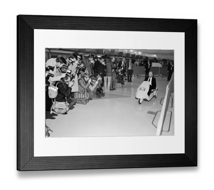 Framed Print : The New Electric Vehicle Sir Clive Sinclair in his new electric vehicle Framed Print : The New Electric Vehicle Sir Clive Sinclair in his new electric vehicle