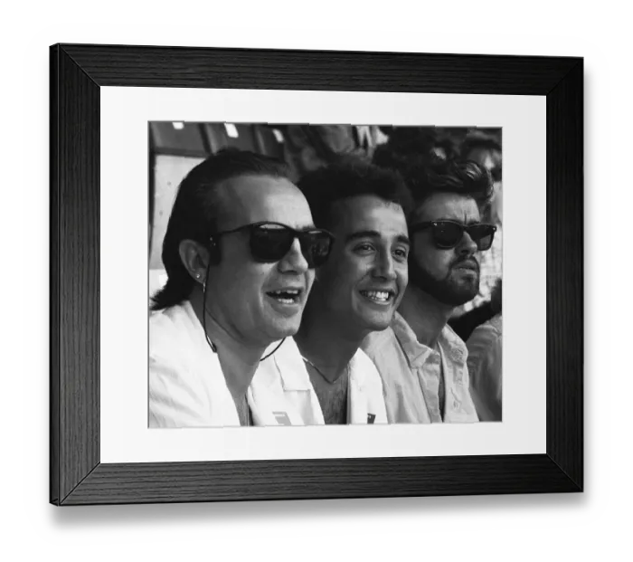 Framed Print : Midge Ure, Andrew Ridgeley and George Michael in the audience during the opening of Framed Print : Midge Ure, Andrew Ridgeley and George Michael in the audience during the opening of