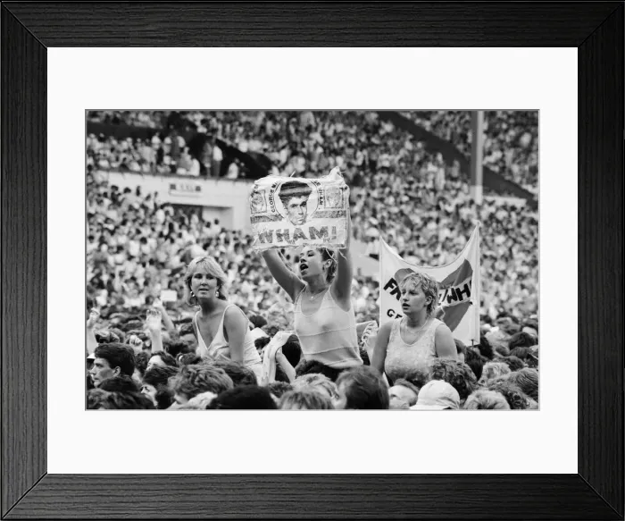 Framed Print : Fans enjoy Wham ! The Farewell Concert at Wembley Stadium, London on 28th June 1986