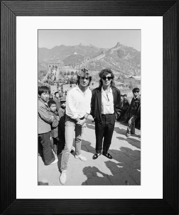 Framed Print : George Michael (left) and Andrew Ridgeley (right) from Wham
