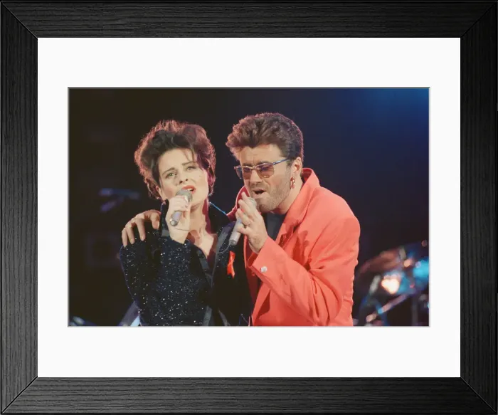 Framed Print : George Michael and Lisa Stansfield perform These Are The Days of Our Lives at The Freddie Framed Print : George Michael and Lisa Stansfield perform These Are The Days of Our Lives at The Freddie