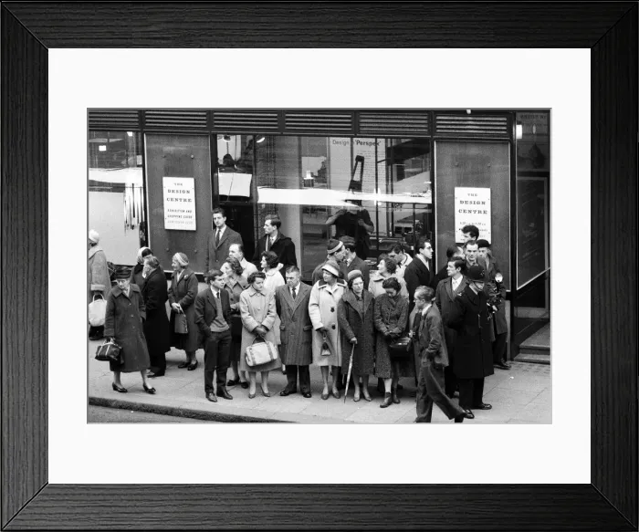 Framed Print : Public waiting to see Lord Snowdon, (Anthony Armstrong Jones) Framed Print : Public waiting to see Lord Snowdon, (Anthony Armstrong Jones)