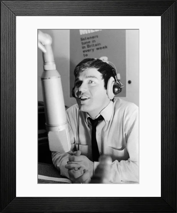Framed Print : Tony Blackburn, the 22 year old Disc Jockey, presenting his Radio Luxembourg radio show
