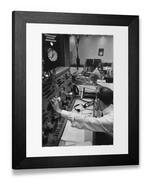 Framed Print : Tony Blackburn, the 22 year old Disc Jockey, launches the first ever radio one broadcast Framed Print : Tony Blackburn, the 22 year old Disc Jockey, launches the first ever radio one broadcast