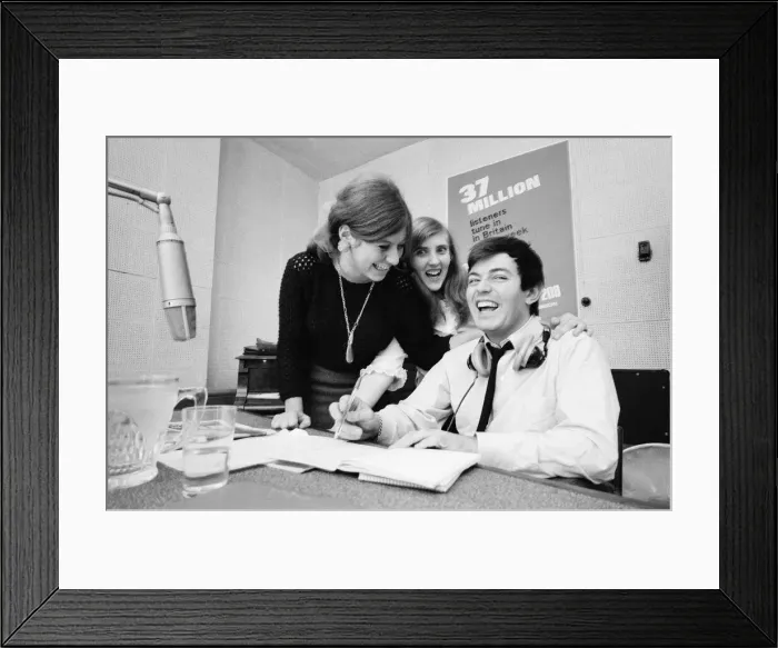 Framed Print : Tony Blackburn, the 22 year old Disc Jockey, in the studio at Radio Luxembourg Framed Print : Tony Blackburn, the 22 year old Disc Jockey, in the studio at Radio Luxembourg