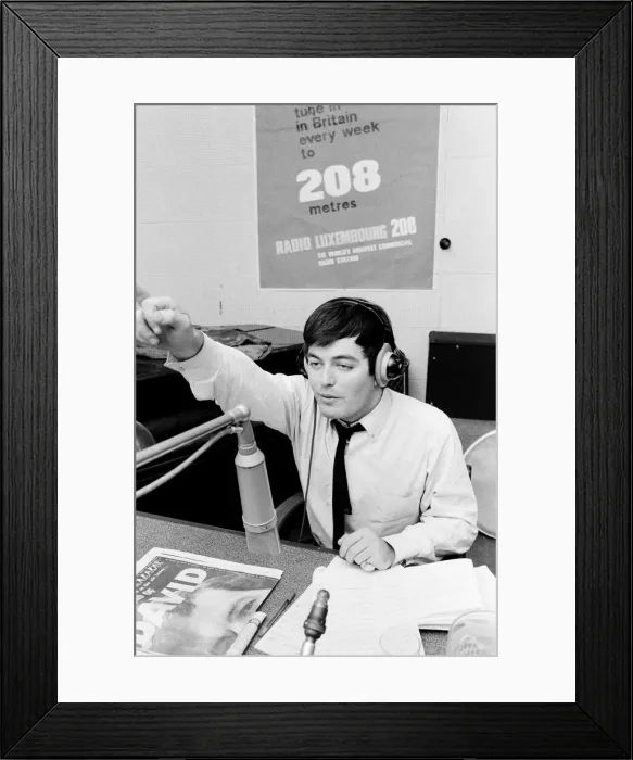 Framed Print : Tony Blackburn, the 22 year old Disc Jockey, presenting his Radio Luxembourg radio show Framed Print : Tony Blackburn, the 22 year old Disc Jockey, presenting his Radio Luxembourg radio show