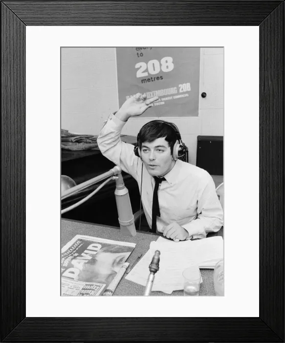 Framed Print : Tony Blackburn, the 22 year old Disc Jockey, presenting his Radio Luxembourg radio show Framed Print : Tony Blackburn, the 22 year old Disc Jockey, presenting his Radio Luxembourg radio show
