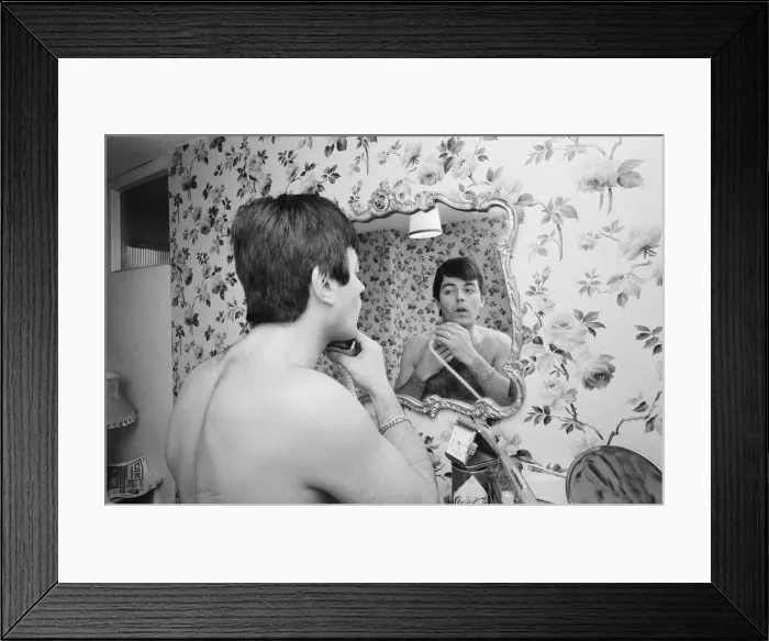Framed Print : Tony Blackburn, the 22 year old Disc Jockey, washes and shaves early in the morning Framed Print : Tony Blackburn, the 22 year old Disc Jockey, washes and shaves early in the morning
