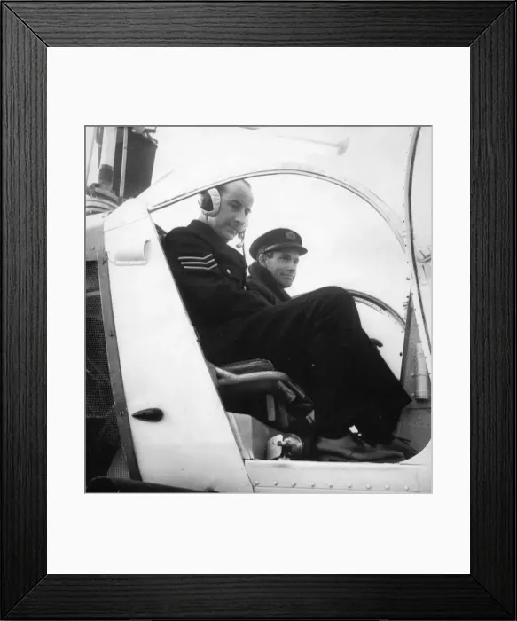 Framed Print : Helicopter patrols motorway. Sgt G Williams of the Cheshire Constabulary