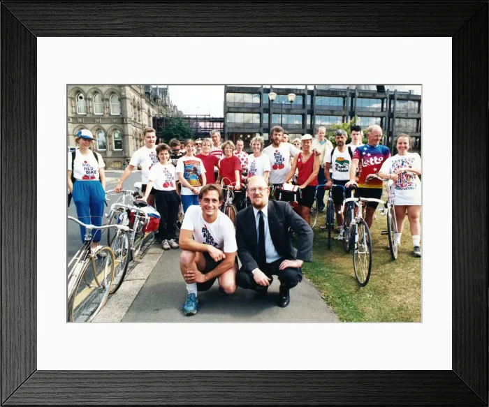 Framed Print : The Big Red Bike Ride passes through Middlesbrough. The ride