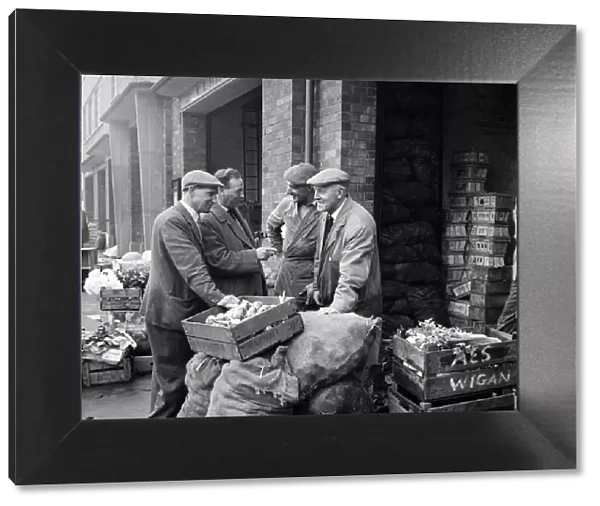 Market stall holders in Wigan. 3rd November 1960