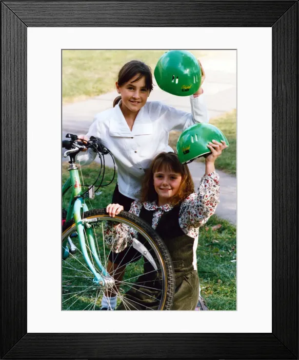 Framed Print : Young cyclists from a Normanby primary school are fans of cycling safety helmets Framed Print : Young cyclists from a Normanby primary school are fans of cycling safety helmets