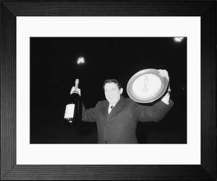 Framed Print : Graham Taylor, Aston Villa manager is presented with a jeroboam of champagne Framed Print : Graham Taylor, Aston Villa manager is presented with a jeroboam of champagne