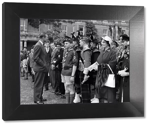Prince Philip visiting Wales, he chats to young army apprentices during his visit to