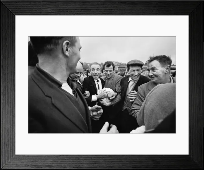 Framed Print : The traditional Royal Shrovetide Football Match, a medieval football