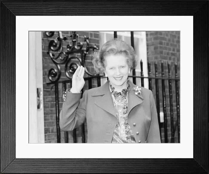 Framed Print : Margaret Thatcher PM pictured on her birthday, aged 57 years old, outside Downing Street Framed Print : Margaret Thatcher PM pictured on her birthday, aged 57 years old, outside Downing Street