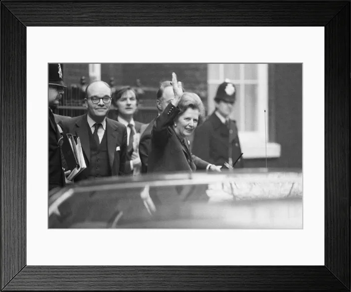Framed Print : Margaret Thatcher PM pictured outside Downing Street, London, 30th November 1982 Framed Print : Margaret Thatcher PM pictured outside Downing Street, London, 30th November 1982
