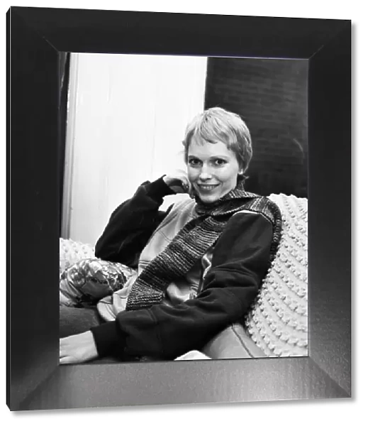Actress Mia Farrow at her home in Avenue Road, Clarendon Park, Leicester
