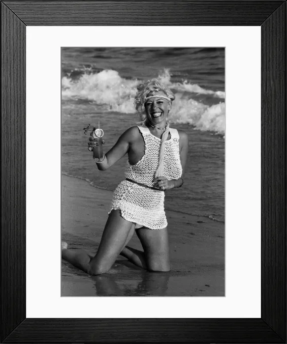Framed Print : Actress Julie Goodyear, Bet Lynch in Coronation Street, on holiday in Portugal