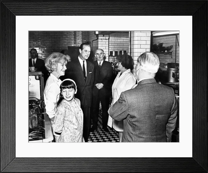 Framed Print : The kitchen staff at Boys Village, East Aberthaw, and some of their children (left Framed Print : The kitchen staff at Boys Village, East Aberthaw, and some of their children (left