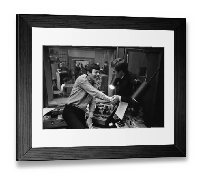 Framed Print : Tony Blackburn, the 22 year old Disc Jockey, finishes his broadcast of the very first Framed Print : Tony Blackburn, the 22 year old Disc Jockey, finishes his broadcast of the very first