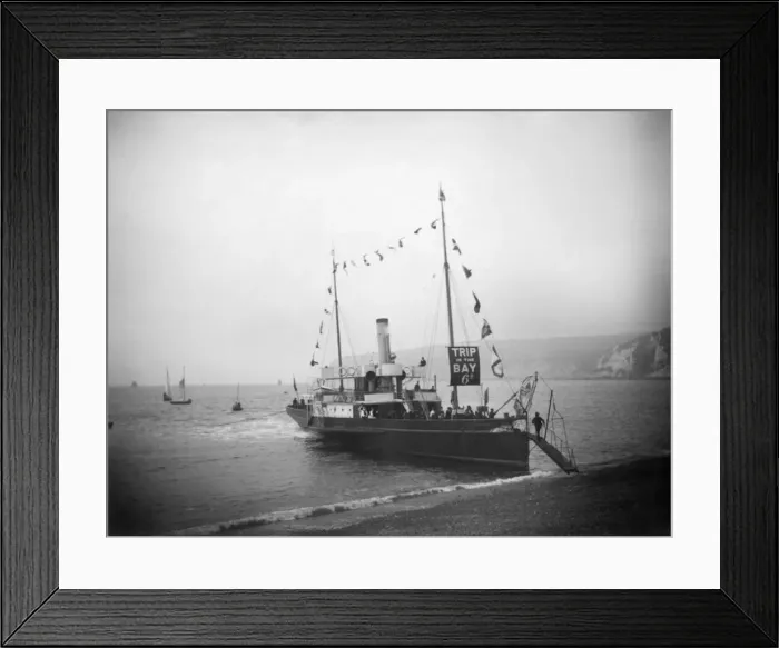 Framed Print : Trips around the bay at Seaton, Devon. Circa 1895 Framed Print : Trips around the bay at Seaton, Devon. Circa 1895