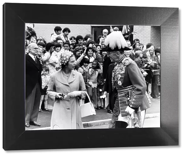 Queen Elizabeth II visiting Wales during the silver jubilee tour. June 1977