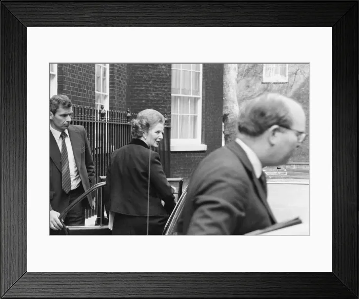 Framed Print : Margaret Thatcher PM pictured outside Downing Street, London, Thursday 22nd April 1982 Framed Print : Margaret Thatcher PM pictured outside Downing Street, London, Thursday 22nd April 1982