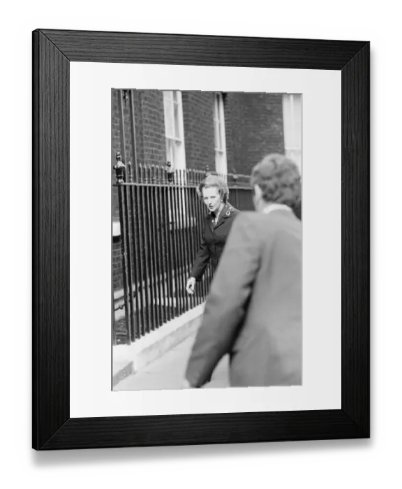 Framed Print : Margaret Thatcher PM pictured outside Downing Street, London, Sunday 18th April 1982