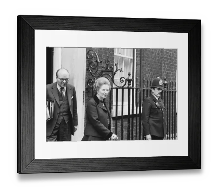 Framed Print : Margaret Thatcher PM pictured outside Downing Street, London, Thursday 22nd April 1982 Framed Print : Margaret Thatcher PM pictured outside Downing Street, London, Thursday 22nd April 1982