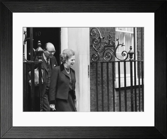 Framed Print : Margaret Thatcher PM pictured outside Downing Street, London, Thursday 22nd April 1982 Framed Print : Margaret Thatcher PM pictured outside Downing Street, London, Thursday 22nd April 1982