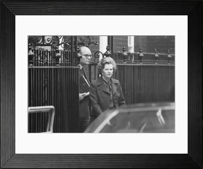 Framed Print : Margaret Thatcher PM pictured outside Downing Street, London, 30th November 1982