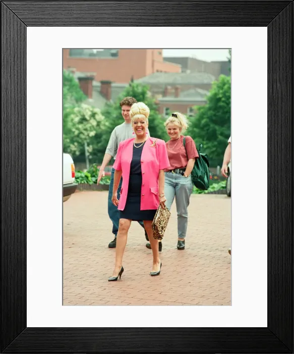 Framed Print : Julie Goodyear is pictured outside the set of Coronation Street greeting fans Framed Print : Julie Goodyear is pictured outside the set of Coronation Street greeting fans