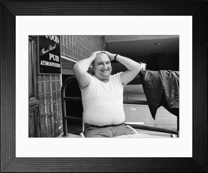 Framed Print : Liverpudlian comedian Alexei Sayle who starred in the BBC television comedy series