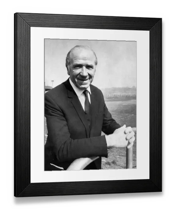 Framed Print : Portrait of Manchester United manager Matt Busby. May 1971