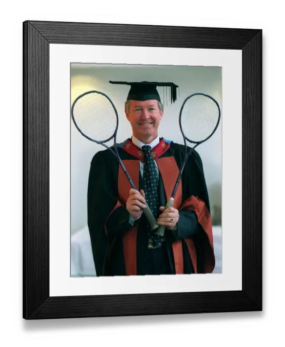 Framed Print : Alex Ferguson manager of Manchester United recieives his fourth honourary degree